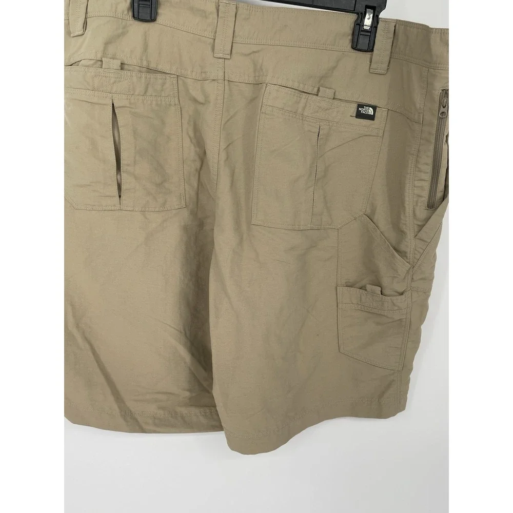 North‎ Face Cargo Hiking Shorts Men 40 Beige Nylon Zip Pocket Outdoor
